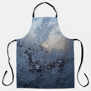 Black and white floral textile apron
