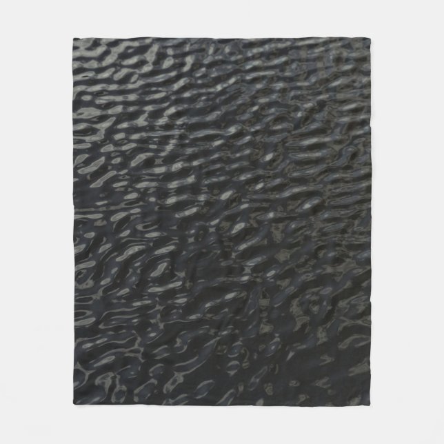 Black and white floral textile fleece blanket (Front)