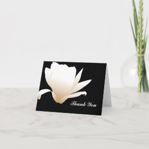 Black and White Floral Thank You Card