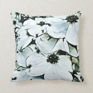 Black and White Floral Throw Pillow