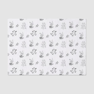 Black and White Floral Tissue Paper