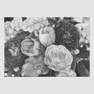 Black and White Floral Tissue Paper