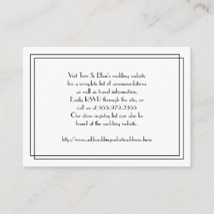 Black and White Floral Wedding Website Enclosure