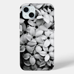 black and white florals iPhone 15 mini case