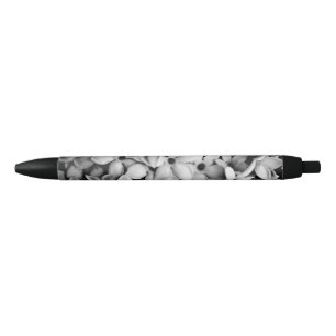 black and white florals ink pen