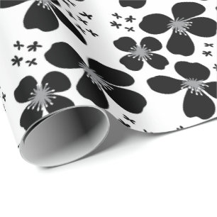 Black and white florals Wrapping Paper