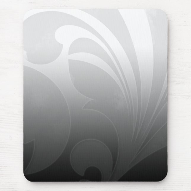 Black and White Flourish Mouse Mat (Front)