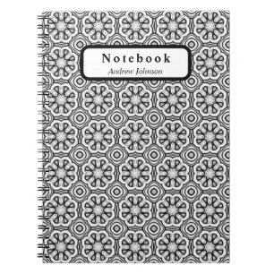 Black and White  Flower pattern Notebook