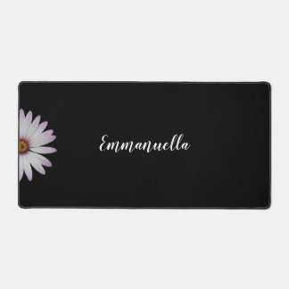 Black and White Flower Personalised Desk Mat