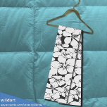 black and white flower scarf<br><div class="desc">black and white cherry blossom floral pattern, for that go with anything accessory</div>