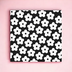 Black and White Flower Y2K Pattern Canvas Print