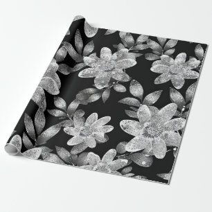 Black and White FLowered Wrapping Paper