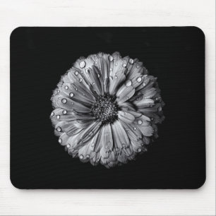 Black And White Flowers 10 Mouse Mat