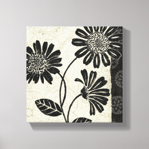 Black and White Flowers 2 Canvas Print