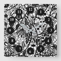 Black and White Flowers and Leaves - Drawing Art