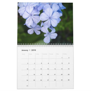 black and white flowers calendar