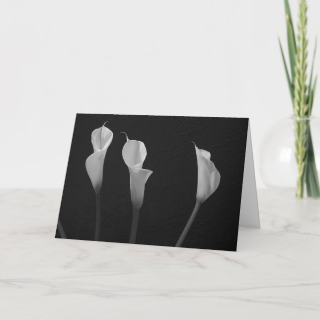 Black and White Flowers Card (Front)