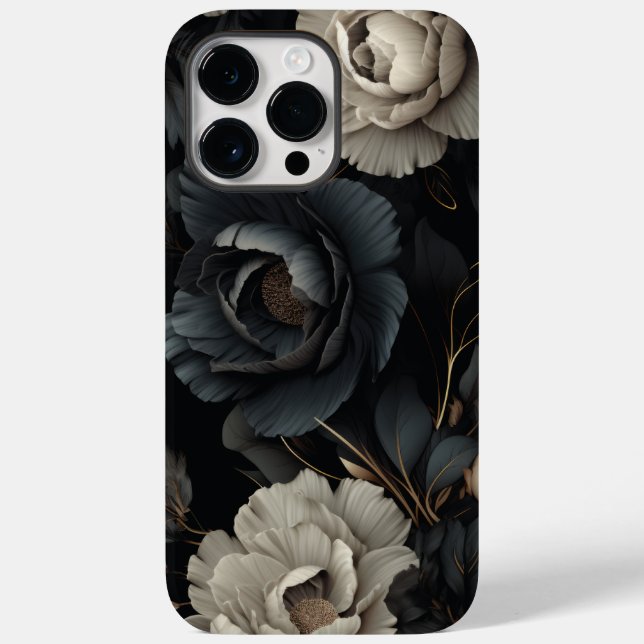 Black and White Flowers Case-Mate iPhone Case (Back)