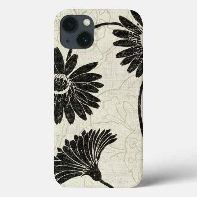 Black and White Flowers Case-Mate iPhone Case (Back)