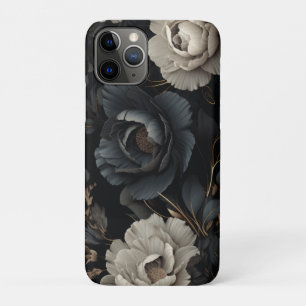 Black and White Flowers iPhone 11 Pro Case
