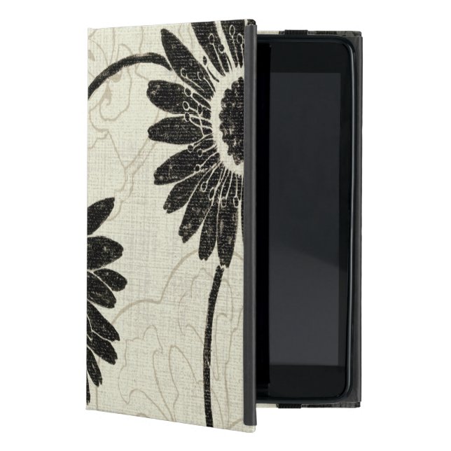 Black and White Flowers Cover For iPad Mini (Front)