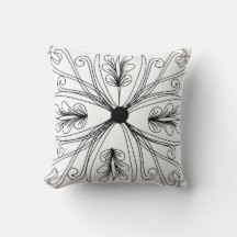 black and white flowers decorative pillows