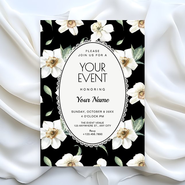 Black and white flowers invitation (Creator Uploaded)