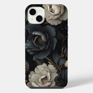 Black and White Flowers iPhone 14 Plus Case