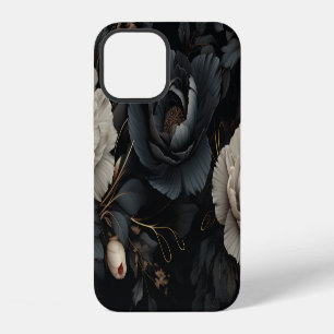 Black and White Flowers iPhone 12 Case