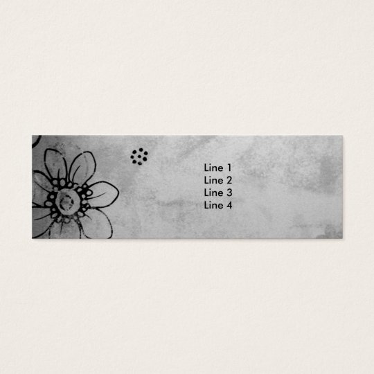 Black and White Flowers Mini Business Card