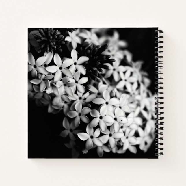 Black and White Flowers Notebook (Back)