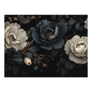 Black and White Flowers Photo Print