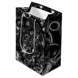 Black and White Fluid Art Modern Abstract Medium Gift Bag