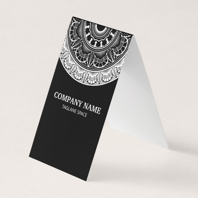Black and White Folded Business Card (Front)