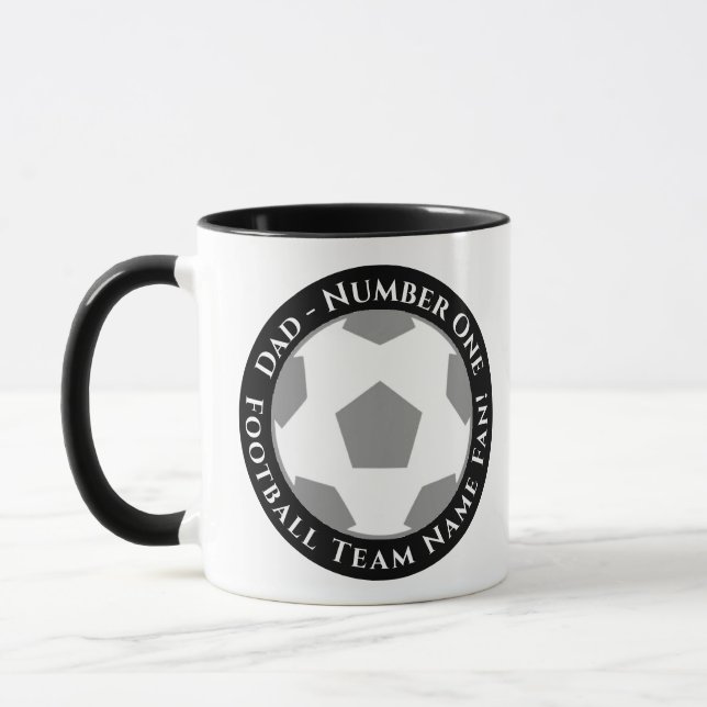 Black and White Football Dad Mug (Left)