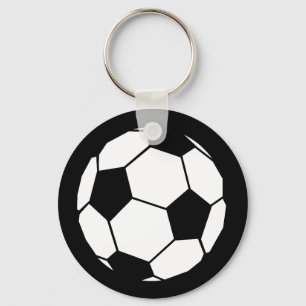 Black and White Football Key Ring