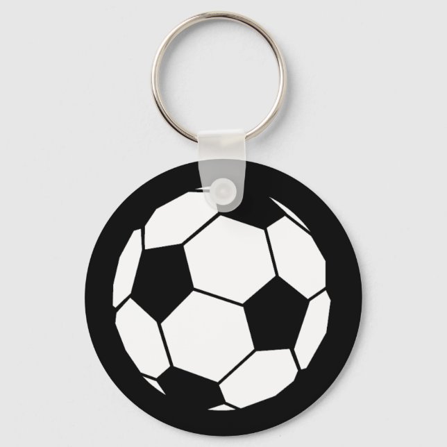 Black and White Football Key Ring (Front)