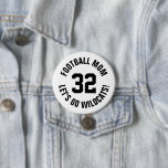 Black and White Football Mum Jersey Number 7.5 Cm Round Badge<br><div class="desc">Cheer on your favourite sports team, football player or just show off your school pride with a custom personalised spirit button! Add your school name or personalise with a player's name and jersey number. Perfect for football, basketball, baseball and soccer games! Create custom pins for the whole team, cheerleaders, parents...</div>