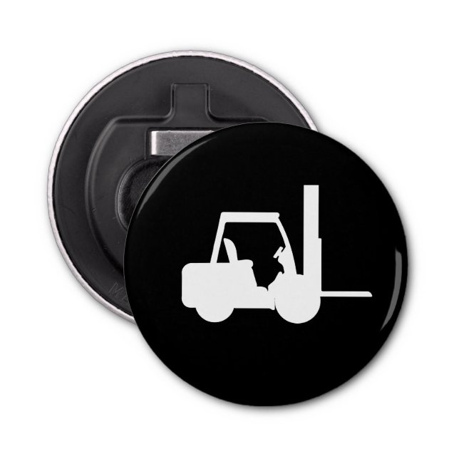 black and white  Forklift Bottle Opener (Front)