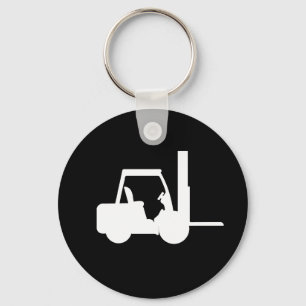 black and white Forklift Key Ring