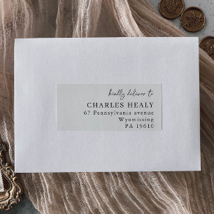 Black and White Formal Calligraphy Address Label