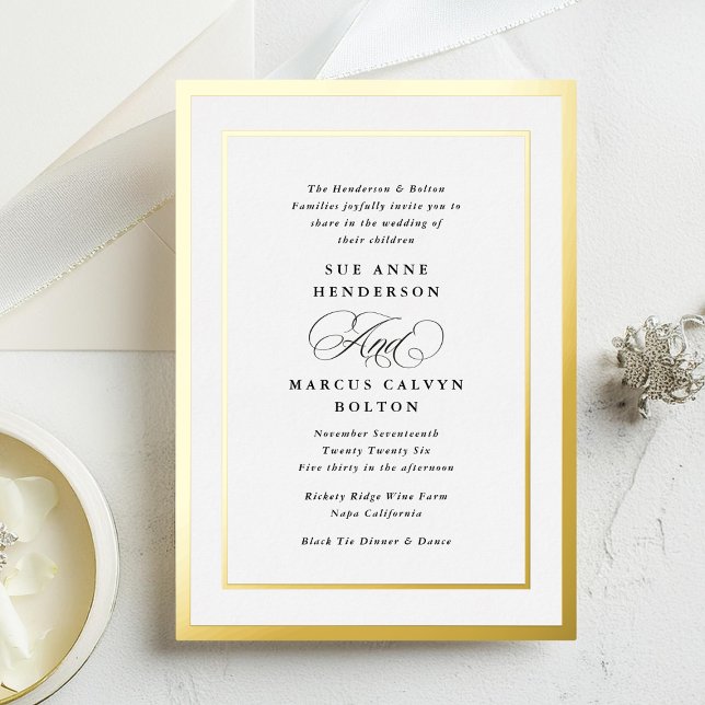 Black and White Formal Calligraphy Foil Wedding (Creator Uploaded)
