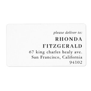 Black and White Formal Classic Shipping Address
