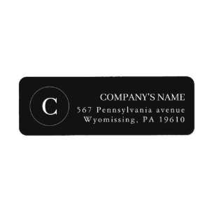 Black and White Formal Company Return Address