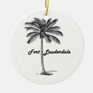 Black and White Fort Lauderdale & Palm design Ceramic Tree Decoration