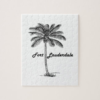Black and White Fort Lauderdale & Palm design Jigsaw Puzzle