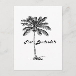 Black and White Fort Lauderdale & Palm design Postcard