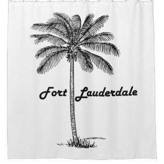 Black and White Fort Lauderdale & Palm design Shower Curtain