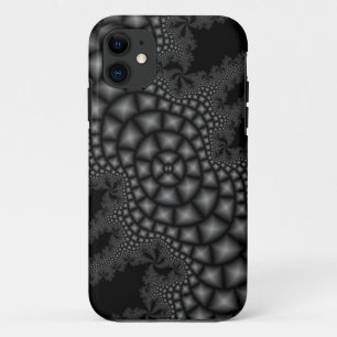 black and white fractal art iphone case