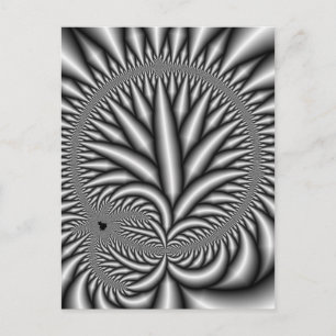 Black and white Fractal Postcard